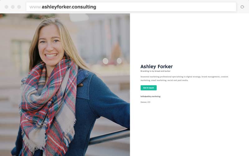 Ashley's One-Page Website